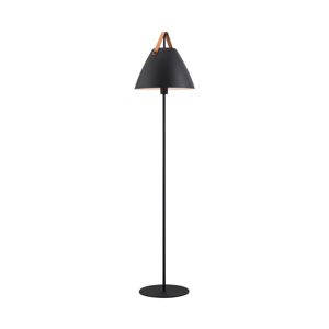 DFTP by Nordlux Stojací lampa Strap z kovu, kožený popruh, černá