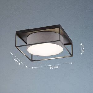 FISCHER & HONSEL Stropní světlo Carre 60x60cm látkové stínidlo šedá