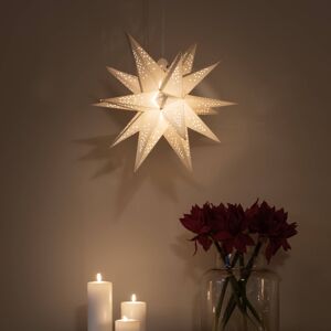 Konstsmide Christmas LED dekorační papírová hvězda 3D bílá, stmívatelná