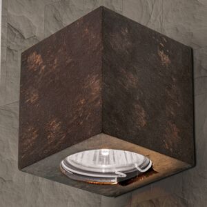 Orion Nástěnné světlo Cube z keramiky výška 7,5cm hnědá