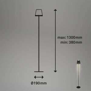 Briloner LED stojací lampa na baterii Kiki 2 700K, černá