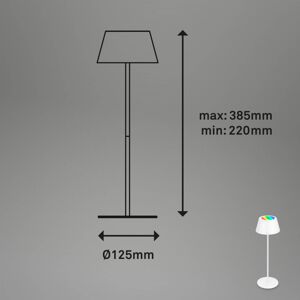 Briloner LED stolní lampa Kiki s baterií, RGBW, bílá