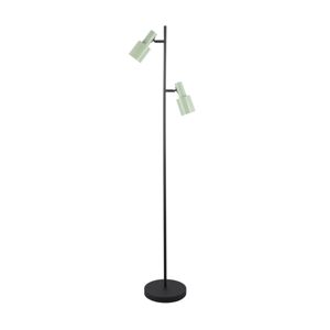 Lindby Stojací lampa Lindby Ovelia, zelená/černá