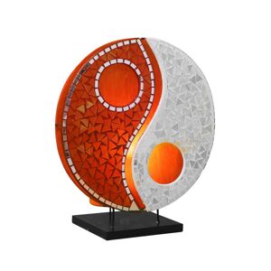 Woru Stolní lampa Ying Yang, mozaika, oranžová/bílá