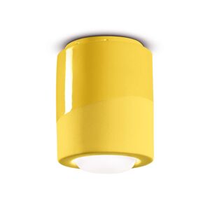 Ferroluce Stropní svítidlo PI, válcové, Ø 12,5 cm žluté