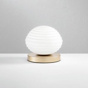 Eco-Light Stolní lampa Ripple, zlatá barva/opál, Ø 18 cm