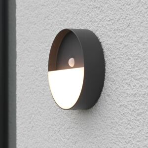 Eco-Light Meg LED dobíjecí venkovní nástěnné svítidlo, antracit, Ø 15 cm, senzor