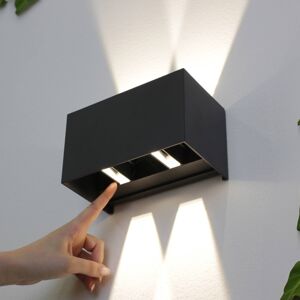 Eco-Light Venkovní nástěnné svítidlo LED Dakar, antracitová barva, šířka 17,3 cm,