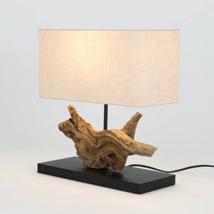 Holländer Stolní lampa Lipari, barva dřeva/béžová, výška 41 cm, len