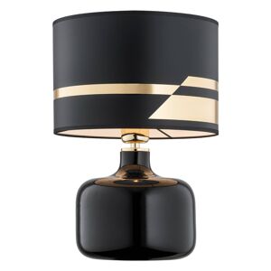 Euluna Textilní stolní lampa Bodo, černo-zlatá