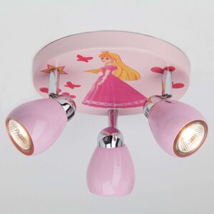 Brilliant Růžové stropní světlo LED Princess, tříbaňka