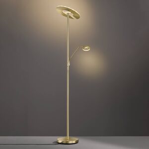 FISCHER & HONSEL LED stojací lampa Dent, čtecí rameno, CCT, mosaz