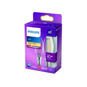 Philips Philips LED svíčka filament E14 4,3W 2 700K 2ks