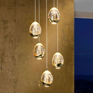 Schuller Valencia LED závěsné světlo Rocio, 5 žárovek zlaté