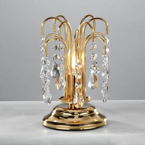 Euluna Stolní lampa Pioggia s křišťály, 26 cm, zlatá