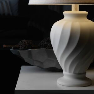 Euluna Stolní lampa Vortice z keramiky, bílá