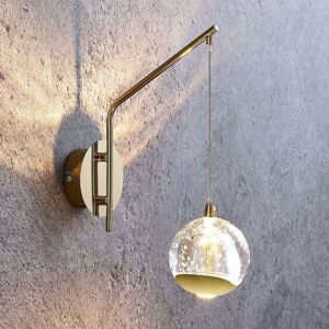 Lucande LED nástěnná lampa Hayley, závěsná koule, zlatá