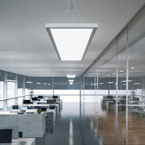 Waldmann LED závěsné světlo IDOO pro kanceláře 49 W stříbro